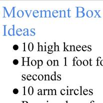 Movement Box Ideas